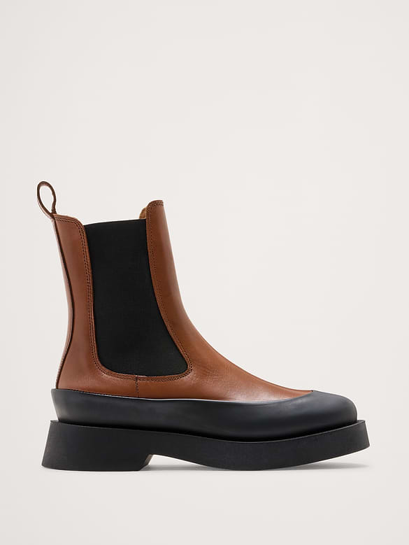 Bottes Chelsea à plateforme en cuir italien