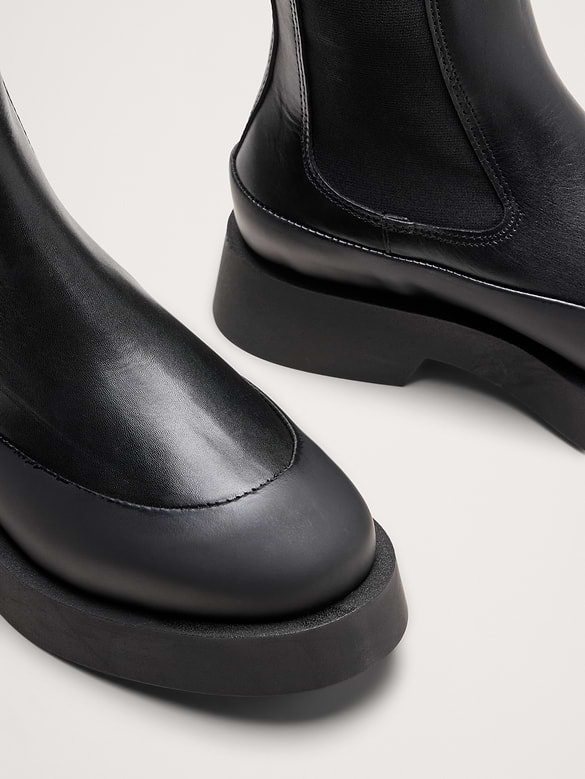 Bottes Chelsea à plateforme en cuir italien