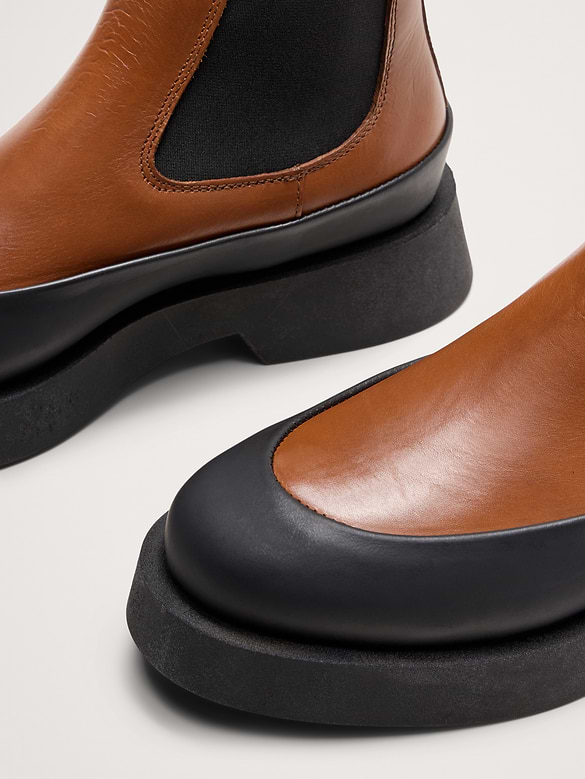 Bottes Chelsea à plateforme en cuir italien