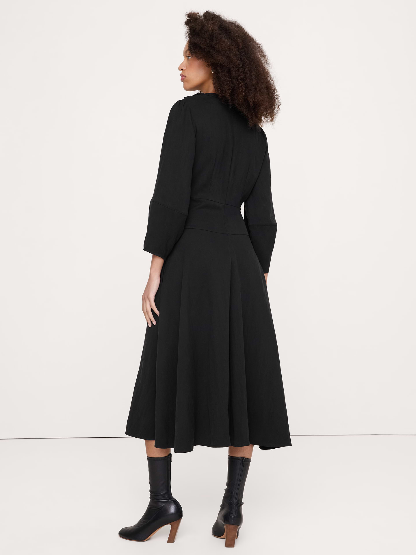Image number 3 showing, Drapey Twill Button Midi Dress