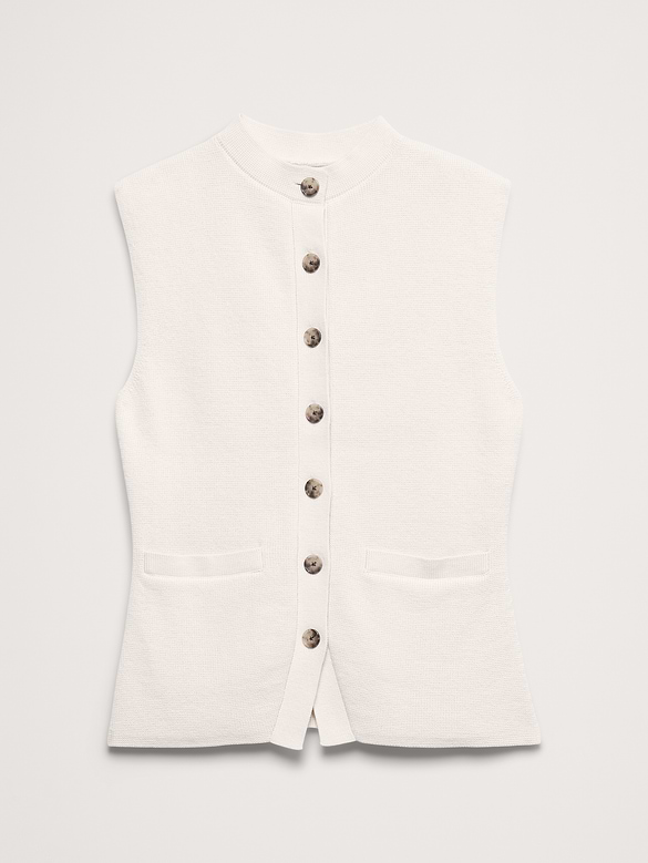 Larkspur Cotton-Silk Sweater Vest
