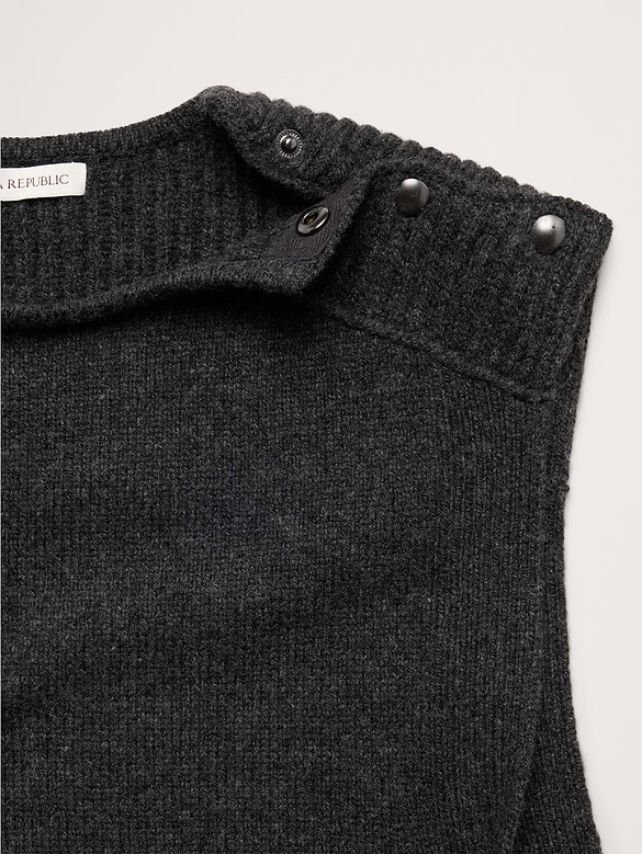 Wool-Cashmere Side-Snap Sweater Vest