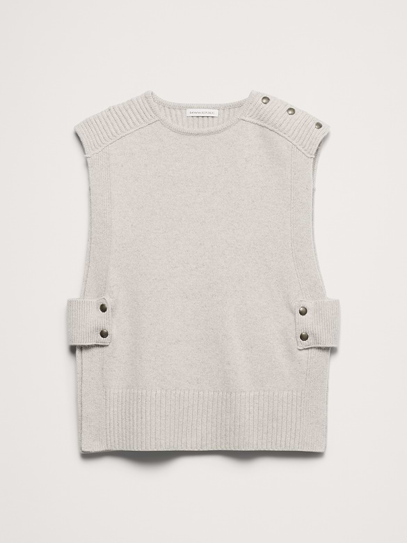 Wool-Cashmere Side-Snap Sweater Vest