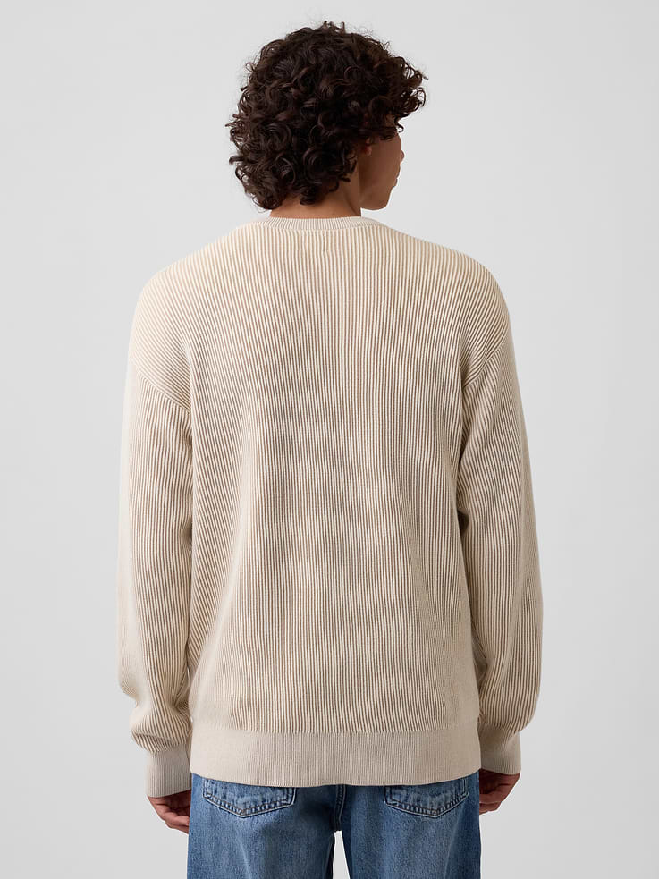 Image number 2 showing, Relaxed Fisherman Stitch Crewneck Sweater