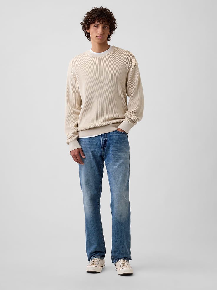 Image number 3 showing, Relaxed Fisherman Stitch Crewneck Sweater