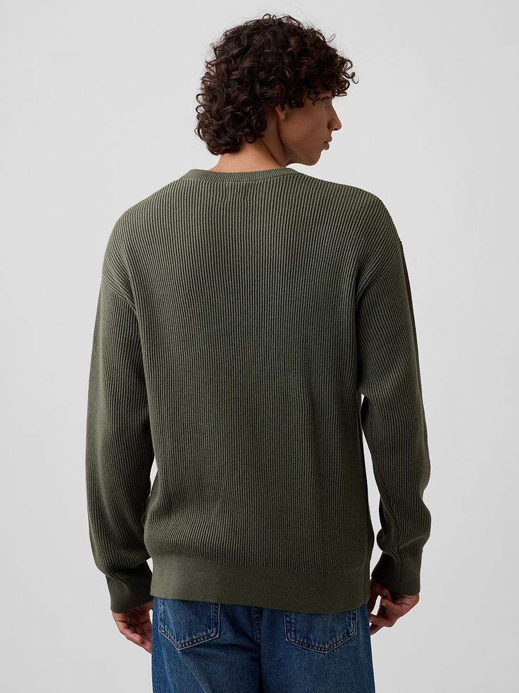 Image number 2 showing, Relaxed Fisherman Stitch Crewneck Sweater