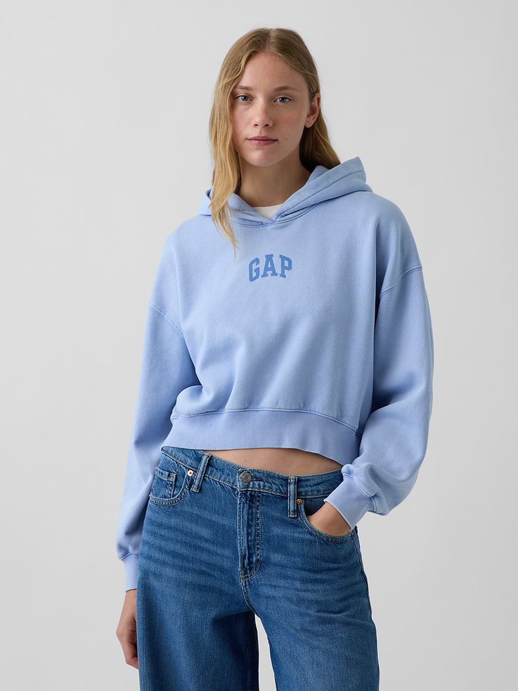 Image number 1 showing, VintageSoft Crop Logo Hoodie