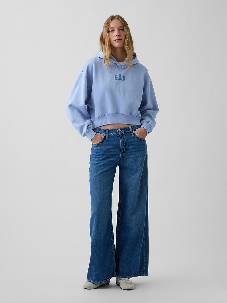 Image number 2 showing, VintageSoft Crop Logo Hoodie
