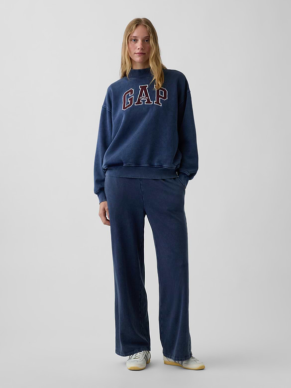 VintageSoft Oversized Mockneck Logo Sweatshirt