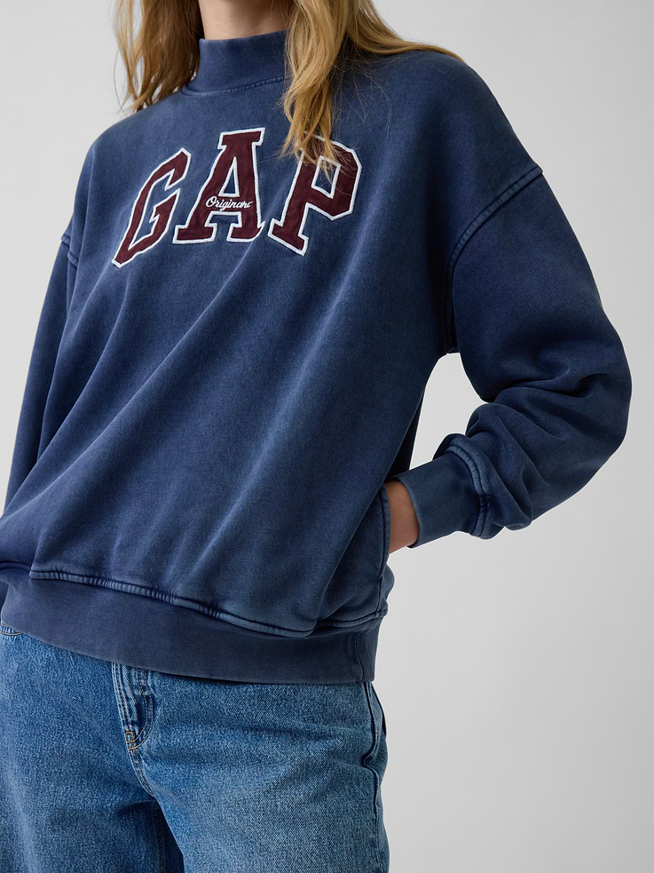 Image number 4 showing, VintageSoft Oversized Mockneck Logo Sweatshirt