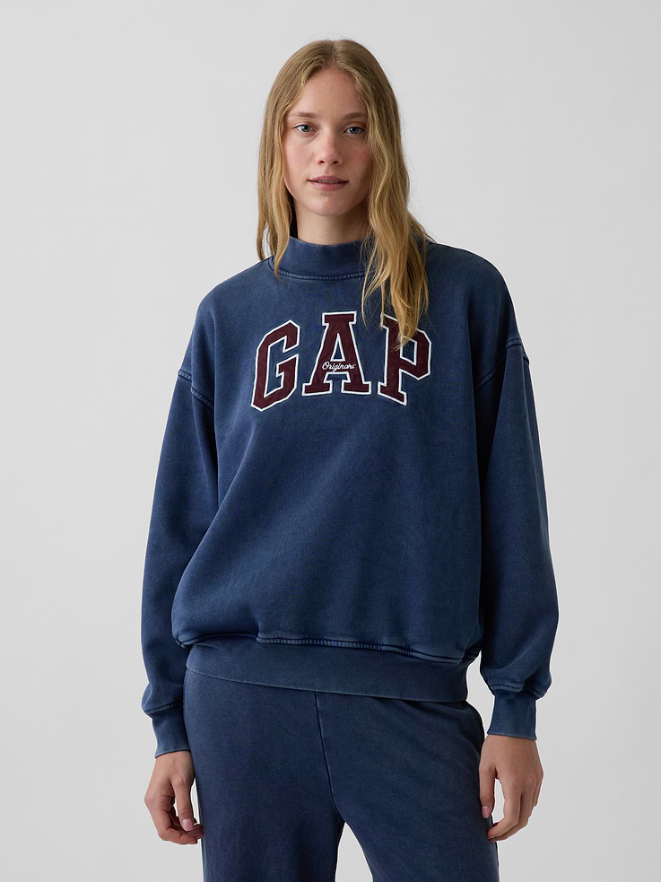 Image number 6 showing, VintageSoft Oversized Mockneck Logo Sweatshirt