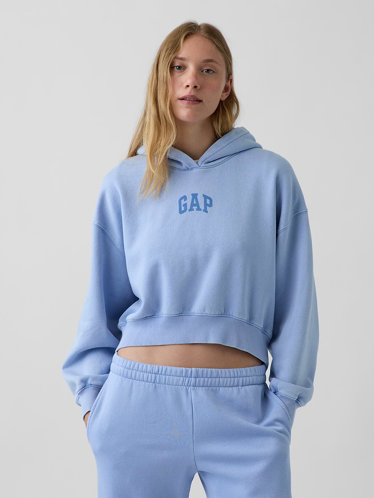 Image number 5 showing, VintageSoft Crop Logo Hoodie