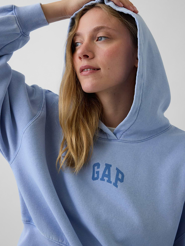 Image number 4 showing, VintageSoft Crop Logo Hoodie