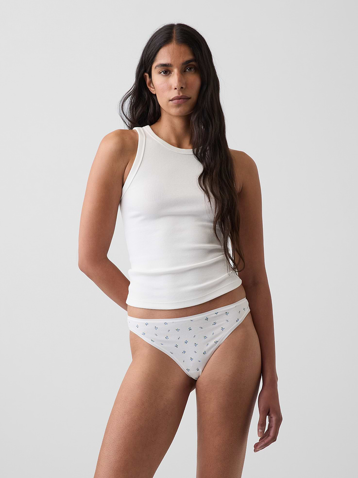 Image number 1 showing, SoftMade Organic Stretch Cotton Thong