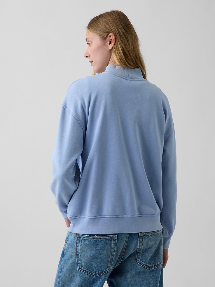 Image 3 of 7, VintageSoft Oversized Mockneck Logo Sweatshirt