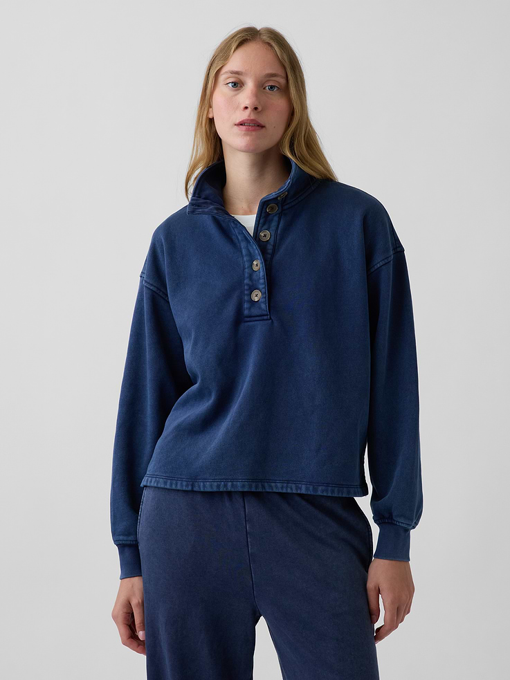 Image number 6 showing, VintageSoft Oversized Henley Pullover