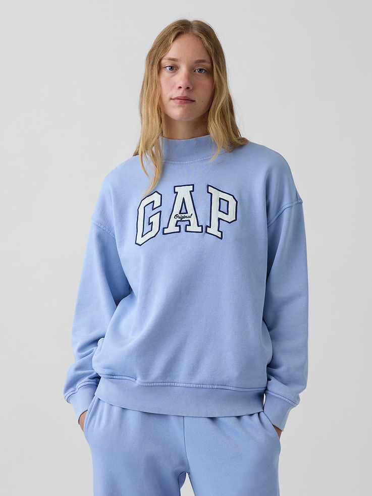 Image 6 of 7, VintageSoft Oversized Mockneck Logo Sweatshirt