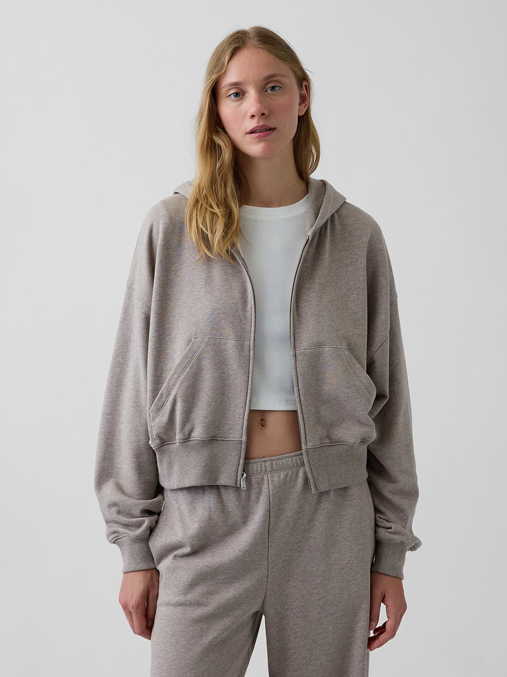 Image number 5 showing, VintageSoft Terry Oversized Wedge Zip Hoodie