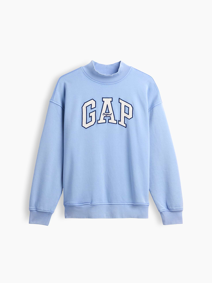 Image 7 of 7, VintageSoft Oversized Mockneck Logo Sweatshirt