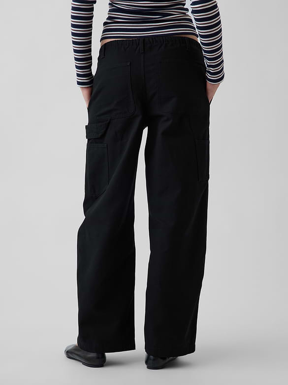 Canvas Easy Baggy Barrel Cargo Pants