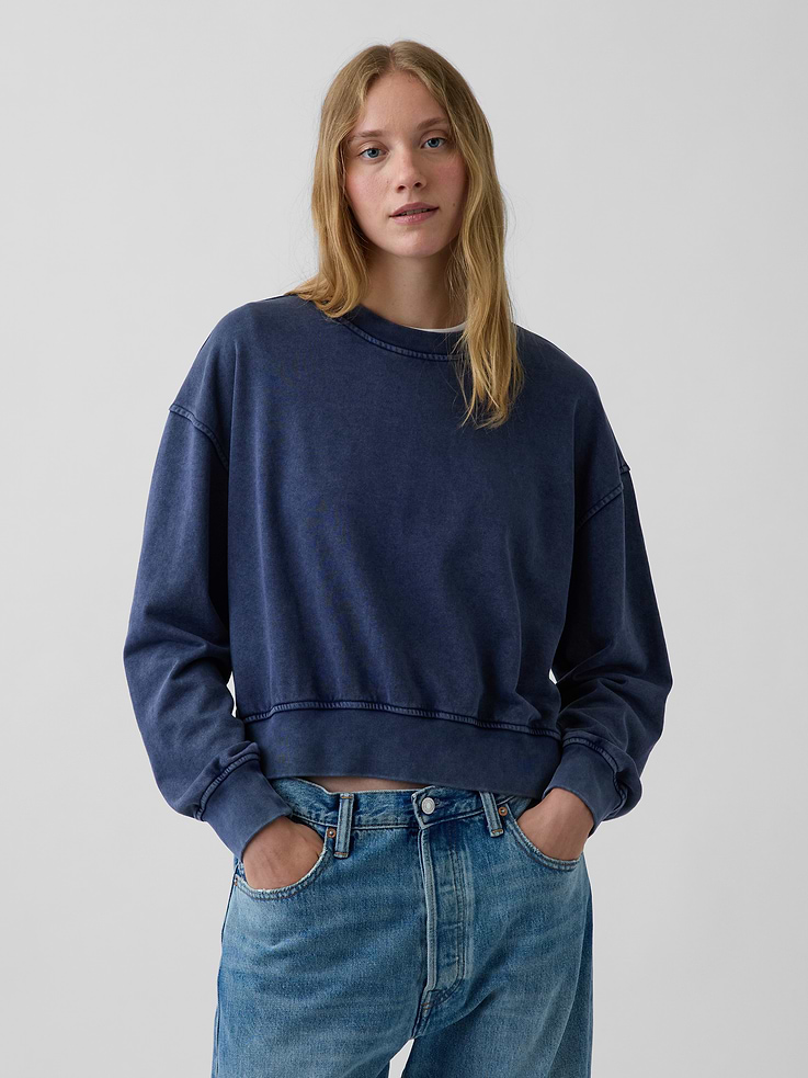 Image number 1 showing, VintageSoft Terry Oversized Wedge Sweatshirt