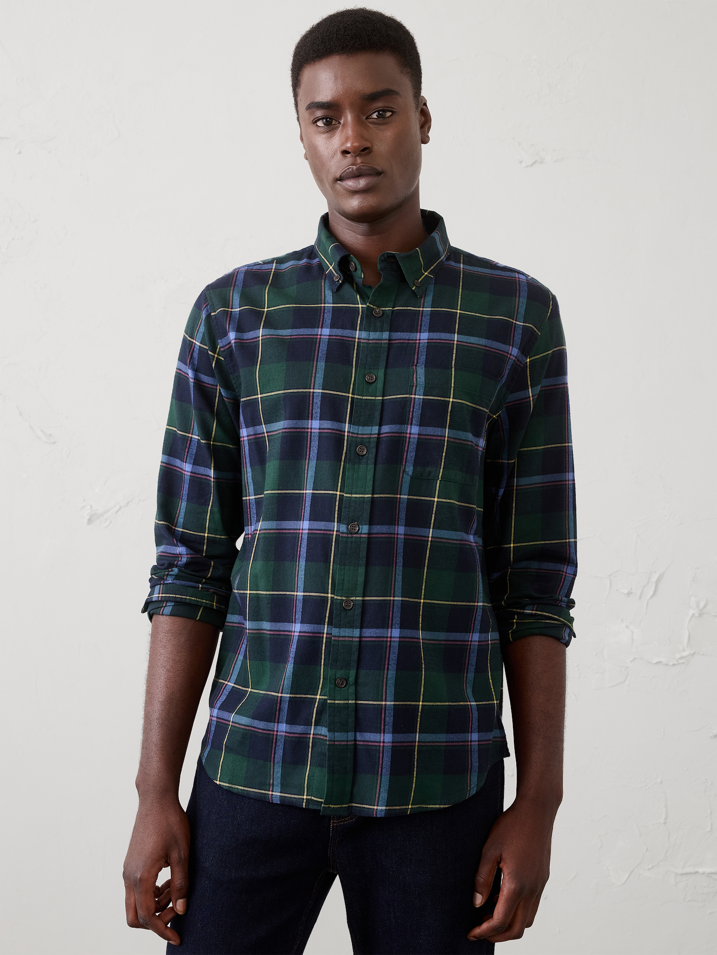 Image number 1 showing, Slim-Fit Lightweight Flannel Shirt