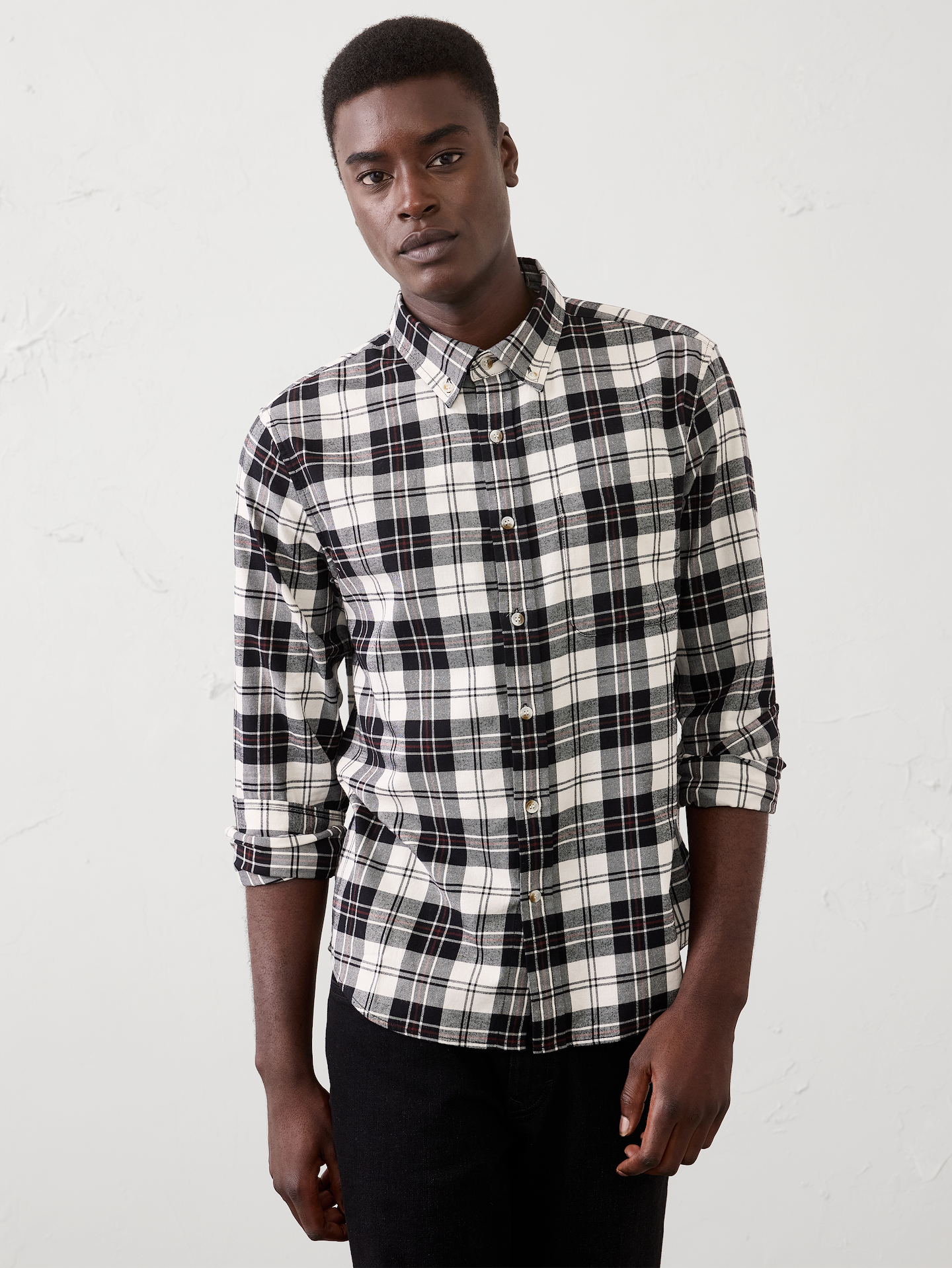 Image number 1 showing, Slim-Fit Lightweight Flannel Shirt