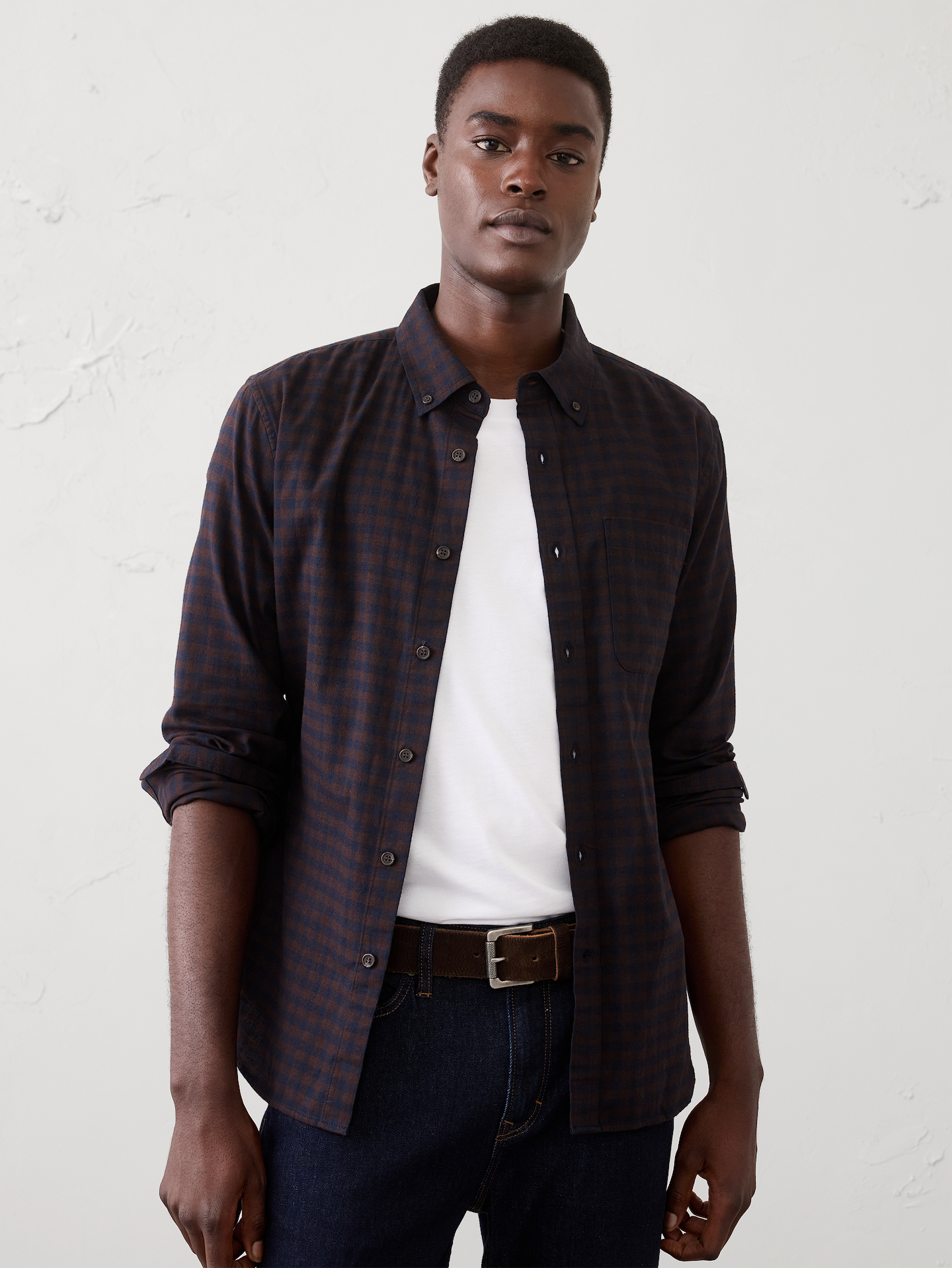 Image number 1 showing, Slim-Fit Lightweight Flannel Shirt