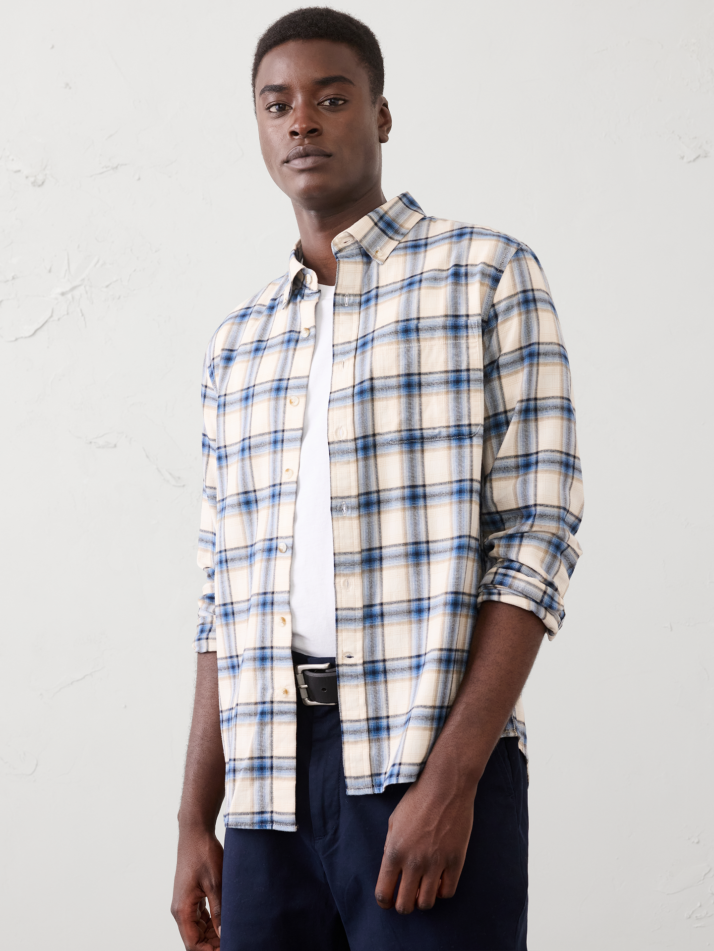 Image number 1 showing, Slim-Fit Lightweight Flannel Shirt