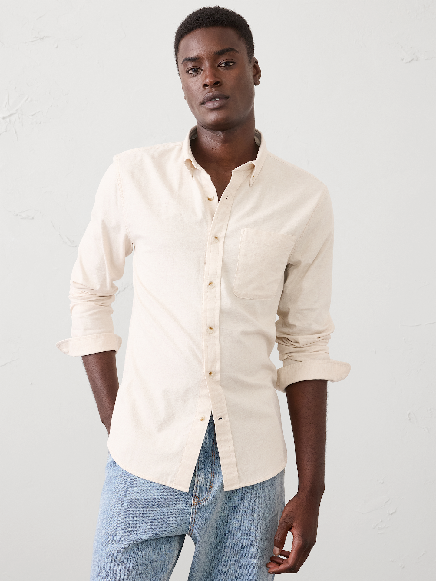Image number 1 showing, Slim-Fit Lightweight Flannel Shirt