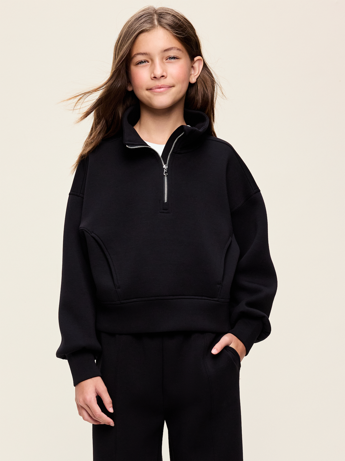 Image number 1 showing, Bounce Fleece Half-Zip Pullover Sweatshirt for Girls