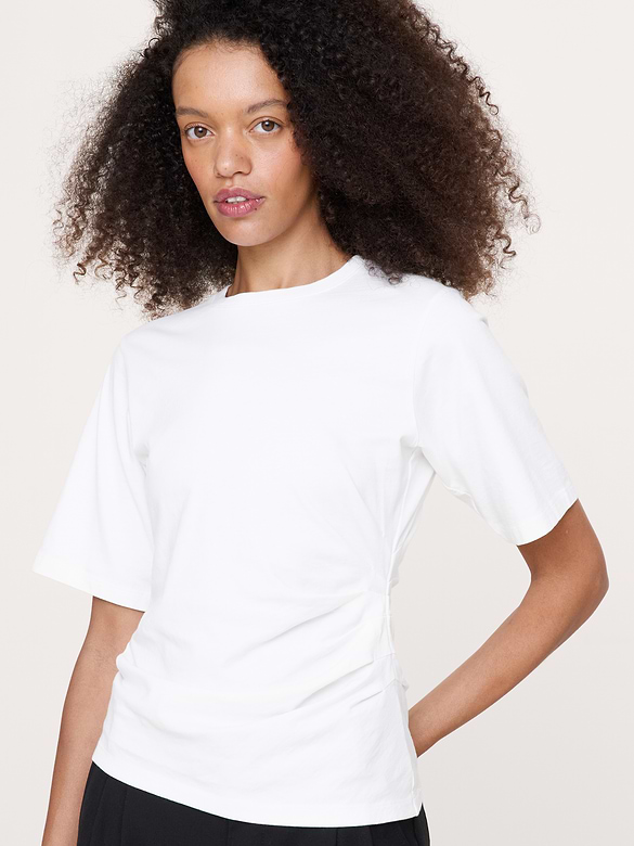 Vintage Cotton Ruched-Side T-Shirt