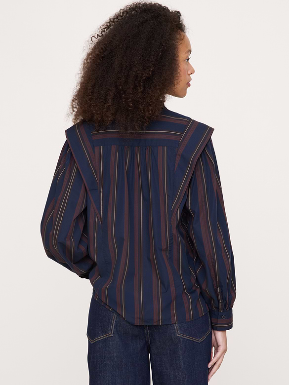Chemise en coton à col étagé
