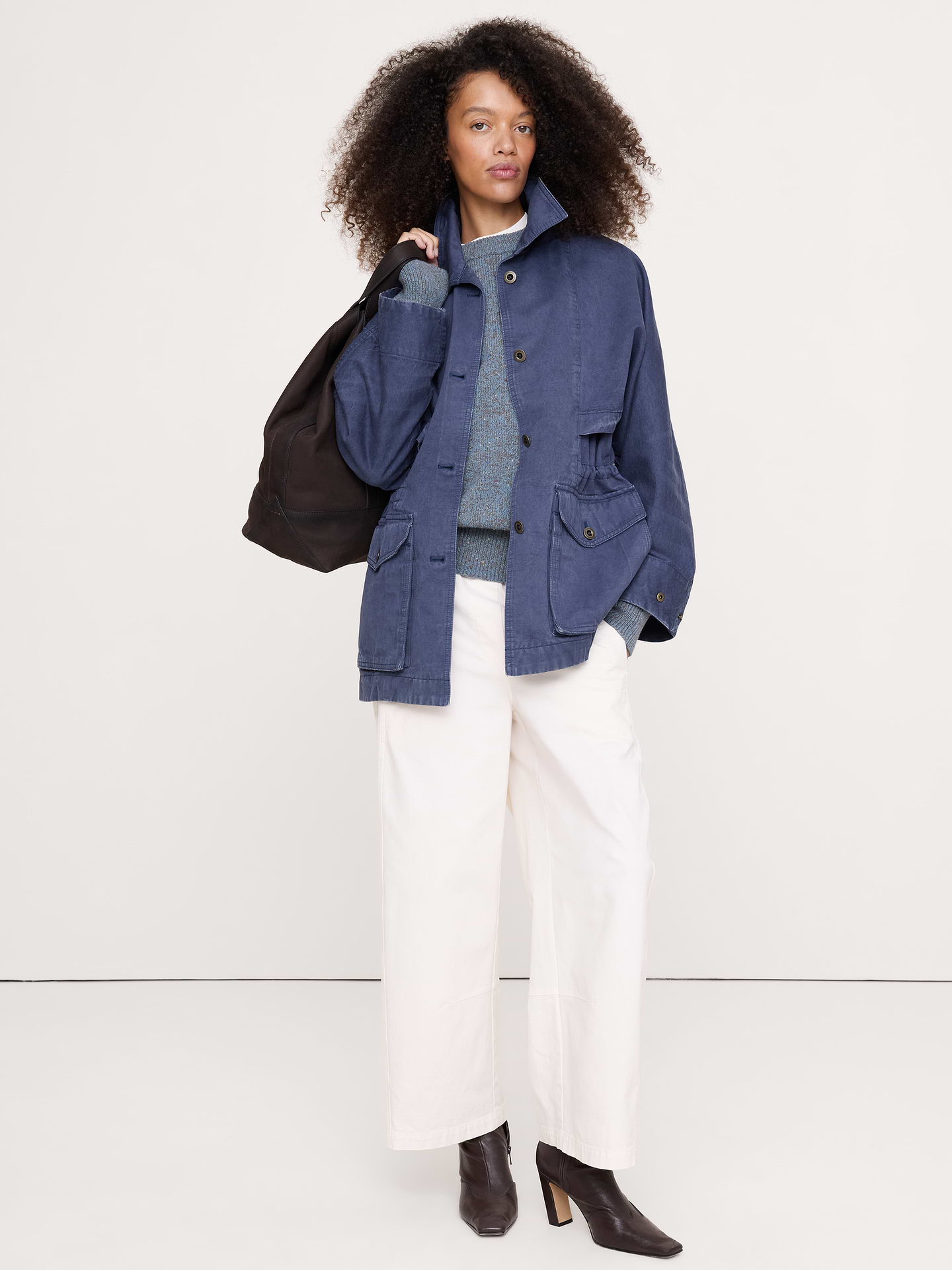 Image number 1 showing, Cinched-Waist Utility Jacket