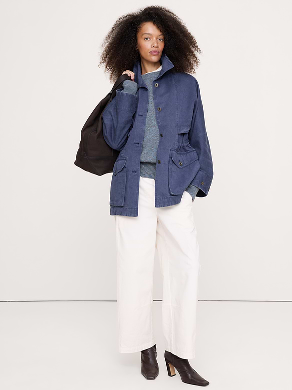 Cinched-Waist Utility Jacket