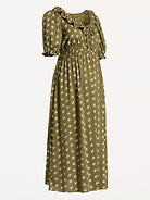 L'image numéro 1 présente Robe de maternité longue à manches bouffantes