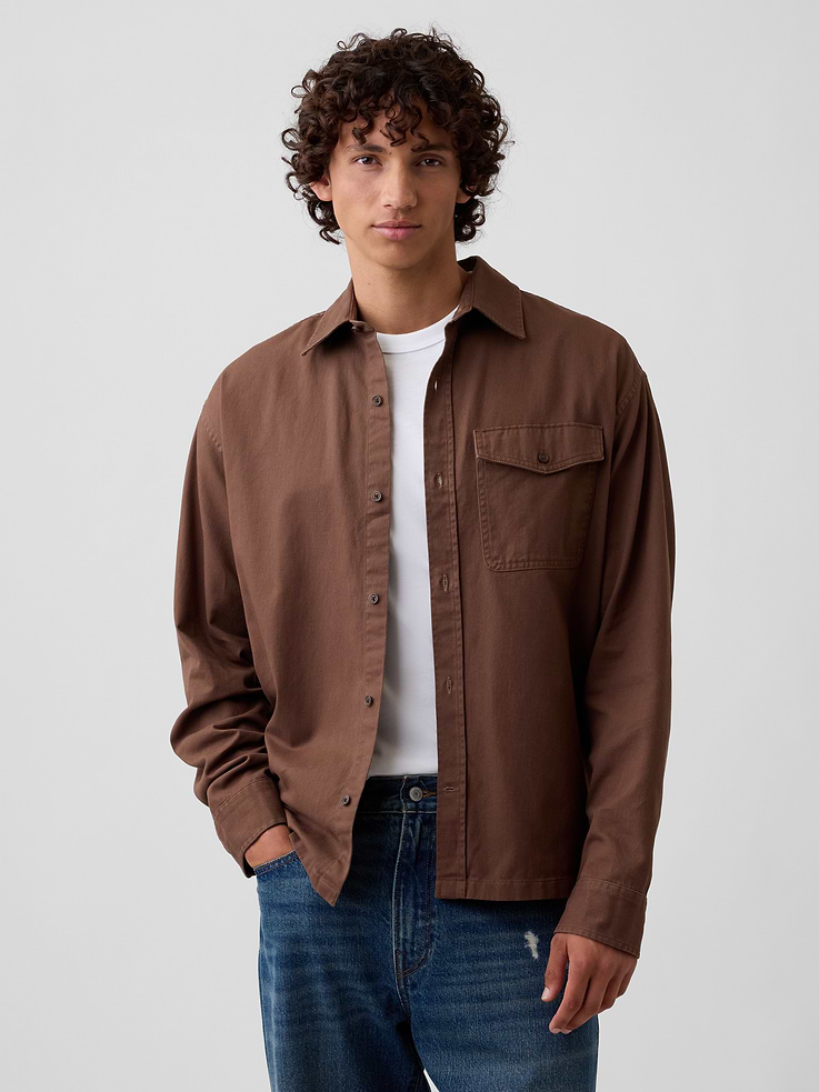Image number 1 showing, Twill Shirt in Boxy Fit