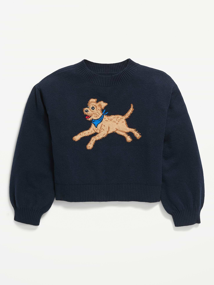 Image 2 of 4, SoSoft Long-Sleeve Graphic Sweater for Girls