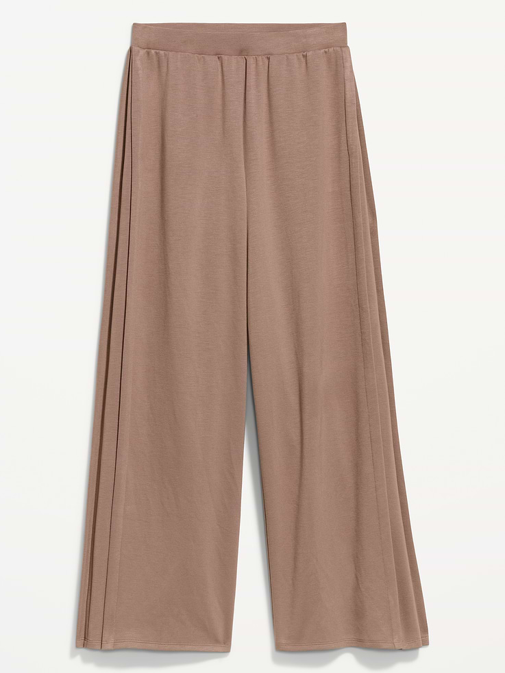 Image number 4 showing, High-Waisted Bounce Lite Drapey Wide-Leg Pleated Pants