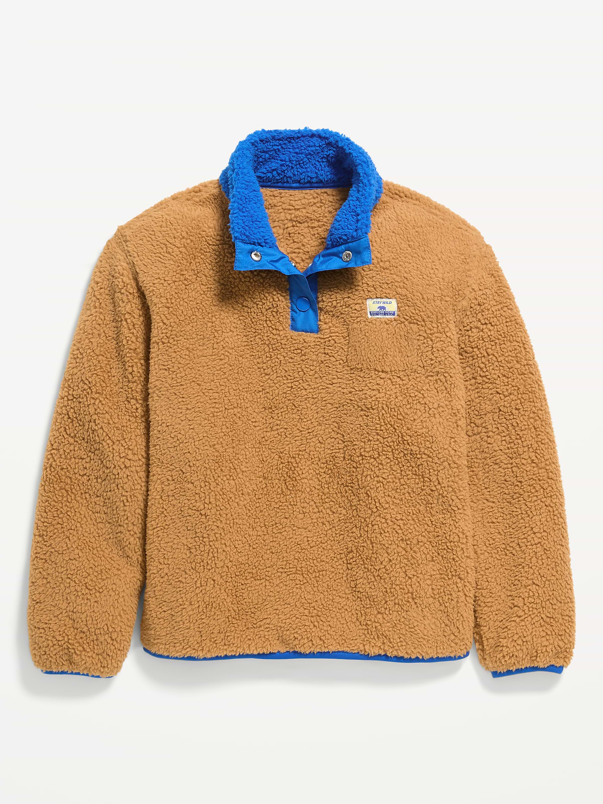 Image 2 of 3, Cozy Sherpa Mock-Neck Pullover for Boys