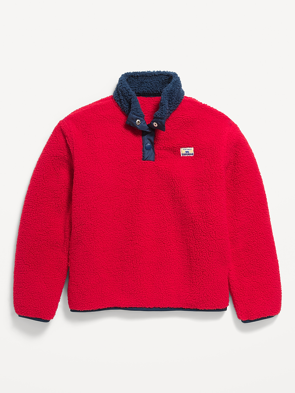 Cozy Sherpa Mock-Neck Pullover for Boys