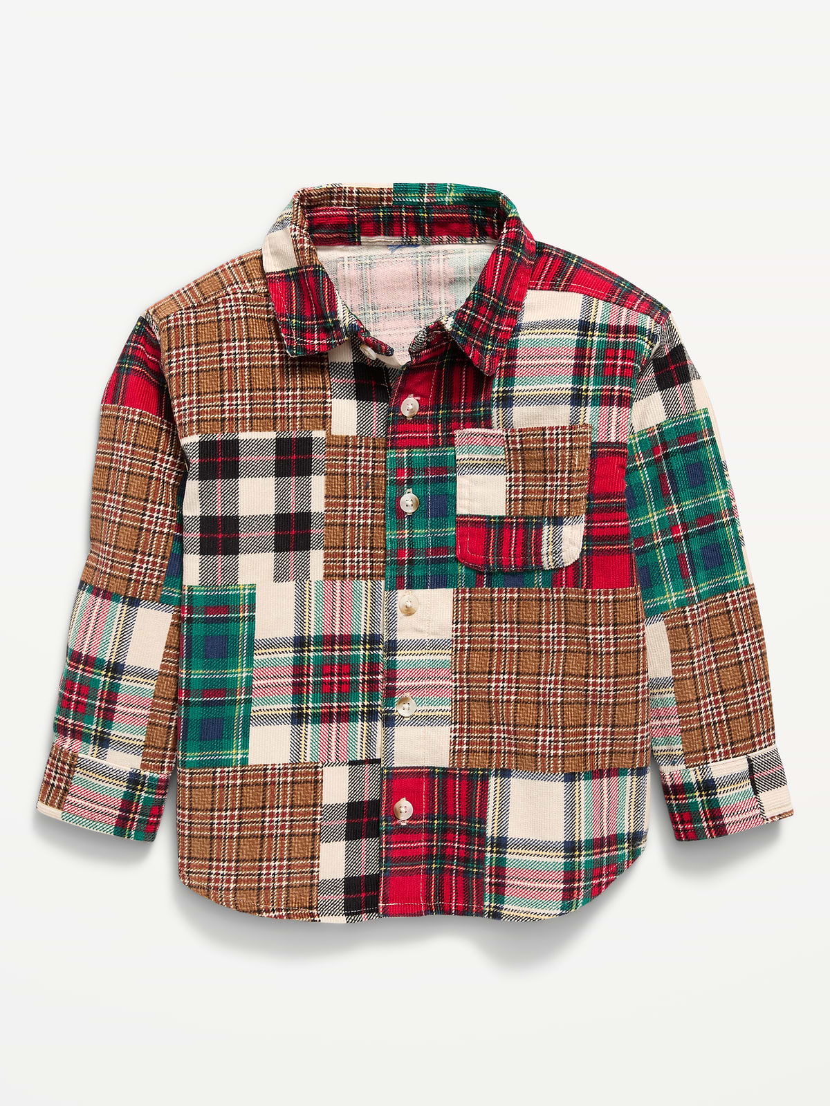 Printed Long-Sleeve Corduroy Shirt for Toddler Boys