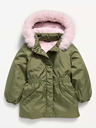 Image 2 of 3, Faux-Fur Trim Parka Jacket for Toddler Girls