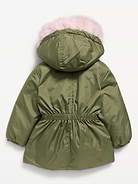 Image 3 of 3, Faux-Fur Trim Parka Jacket for Toddler Girls