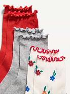 Image 2 of 2, Ruffled Crew Sock 3-Pack for Women