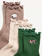 Image 2 of 2, Ruffled Crew Sock 3-Pack for Women