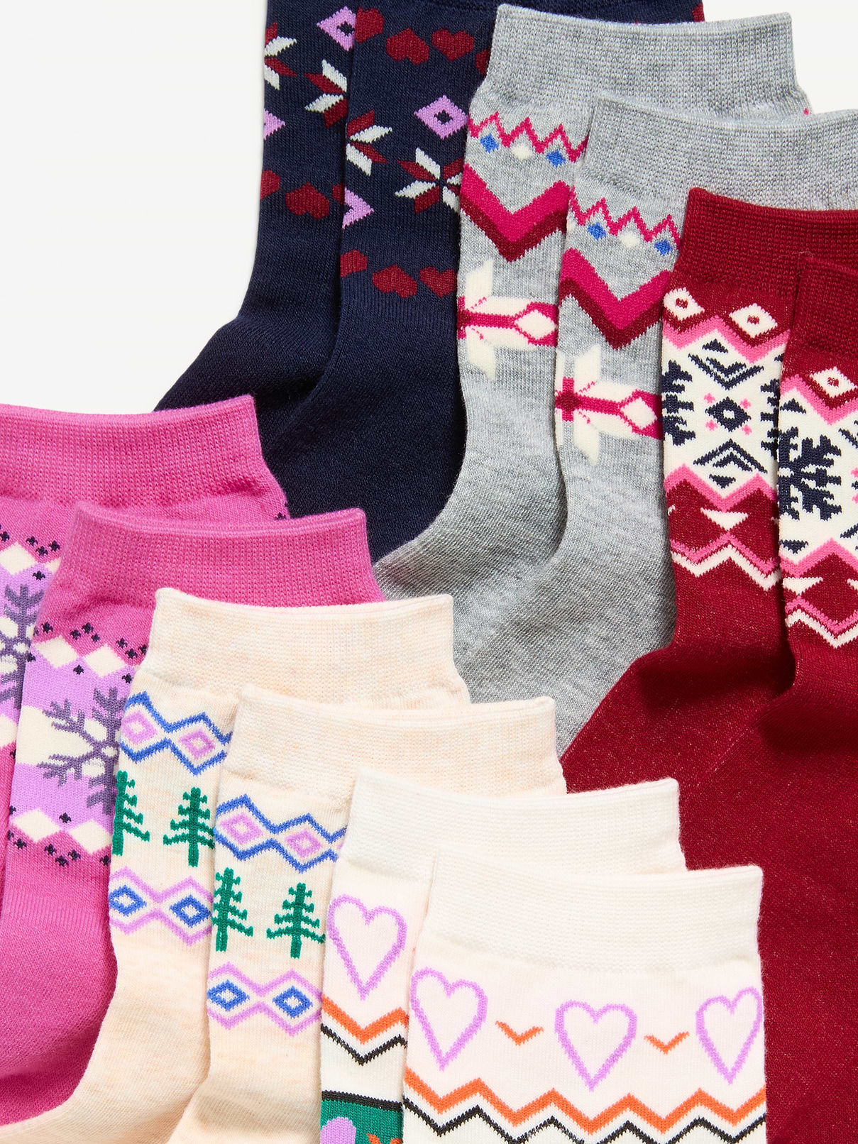 Image 2 of 2, Novelty Quarter Crew Socks 6-Pack for Women
