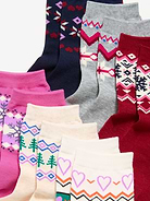 Image 2 of 2, Novelty Quarter Crew Socks 6-Pack for Women