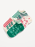 Image 1 of 2, includes 6 pairs of ankle socks, rib-knit openings, prints vary, Product #848392