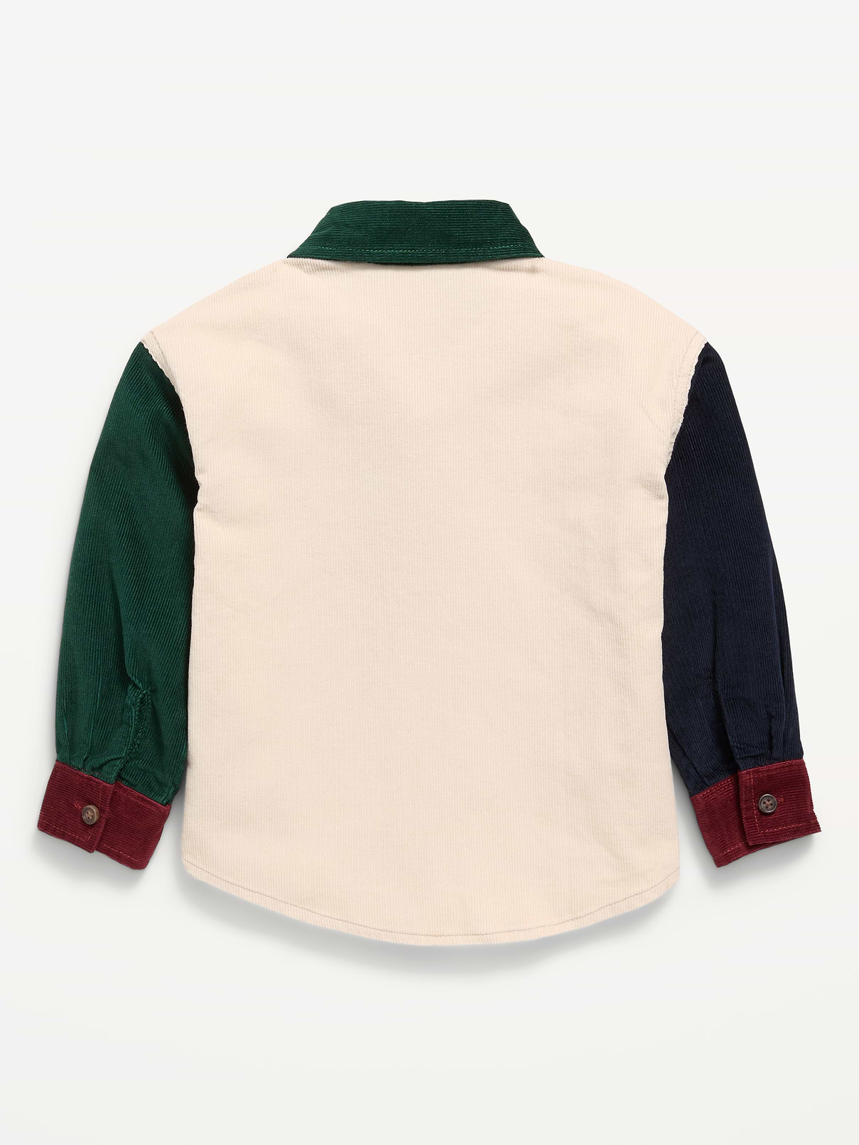 Image 2 of 2, Long-Sleeve Corduroy Color-Block Shirt for Toddler Boys